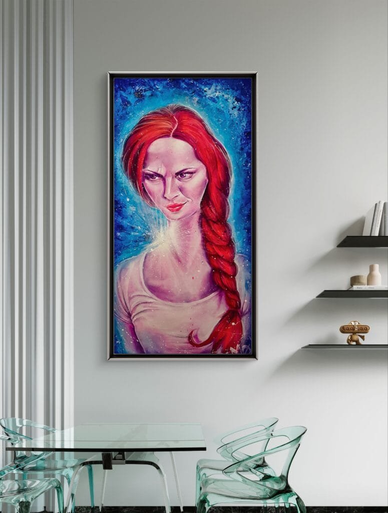 Toile Super woman accrochée dans un décor