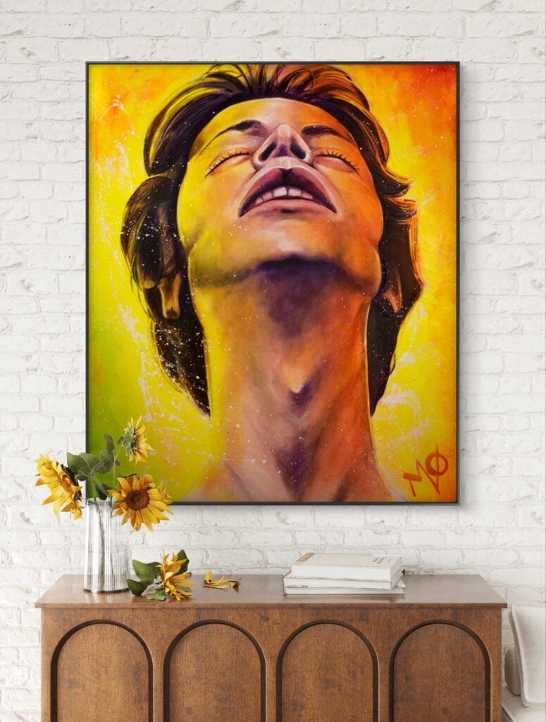 Toile Extase accrochée dans un décor moderne