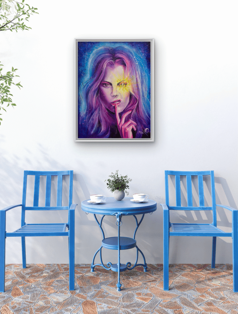 Toile Mystik dans un salon moderne