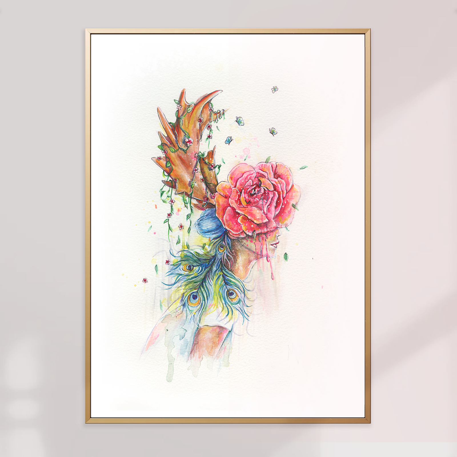 Illustration poétique - femme et panache