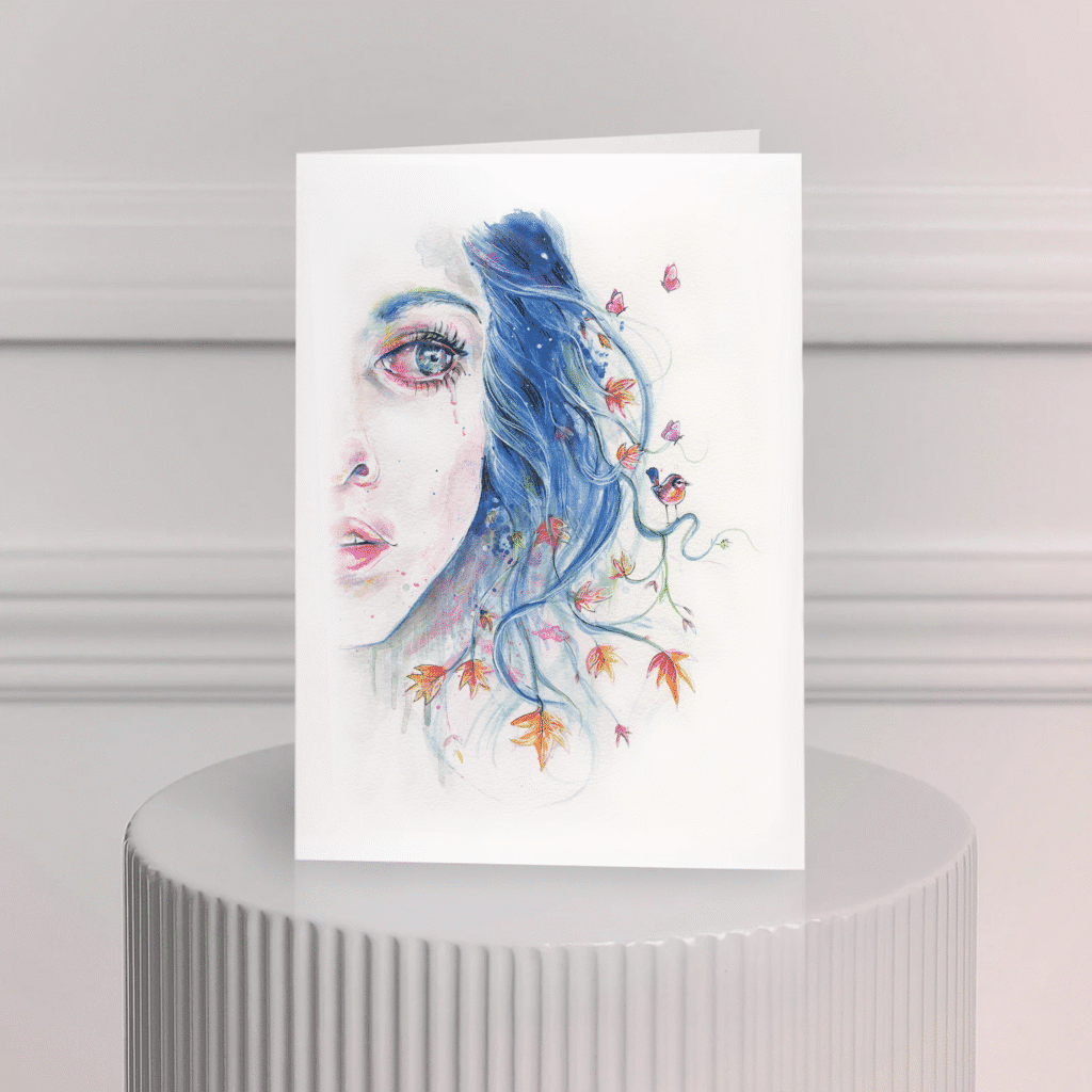 Carte de souhait d'une femme nature