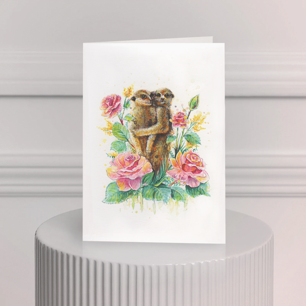 Carte de souhait aquarelle – deux frères ensemble