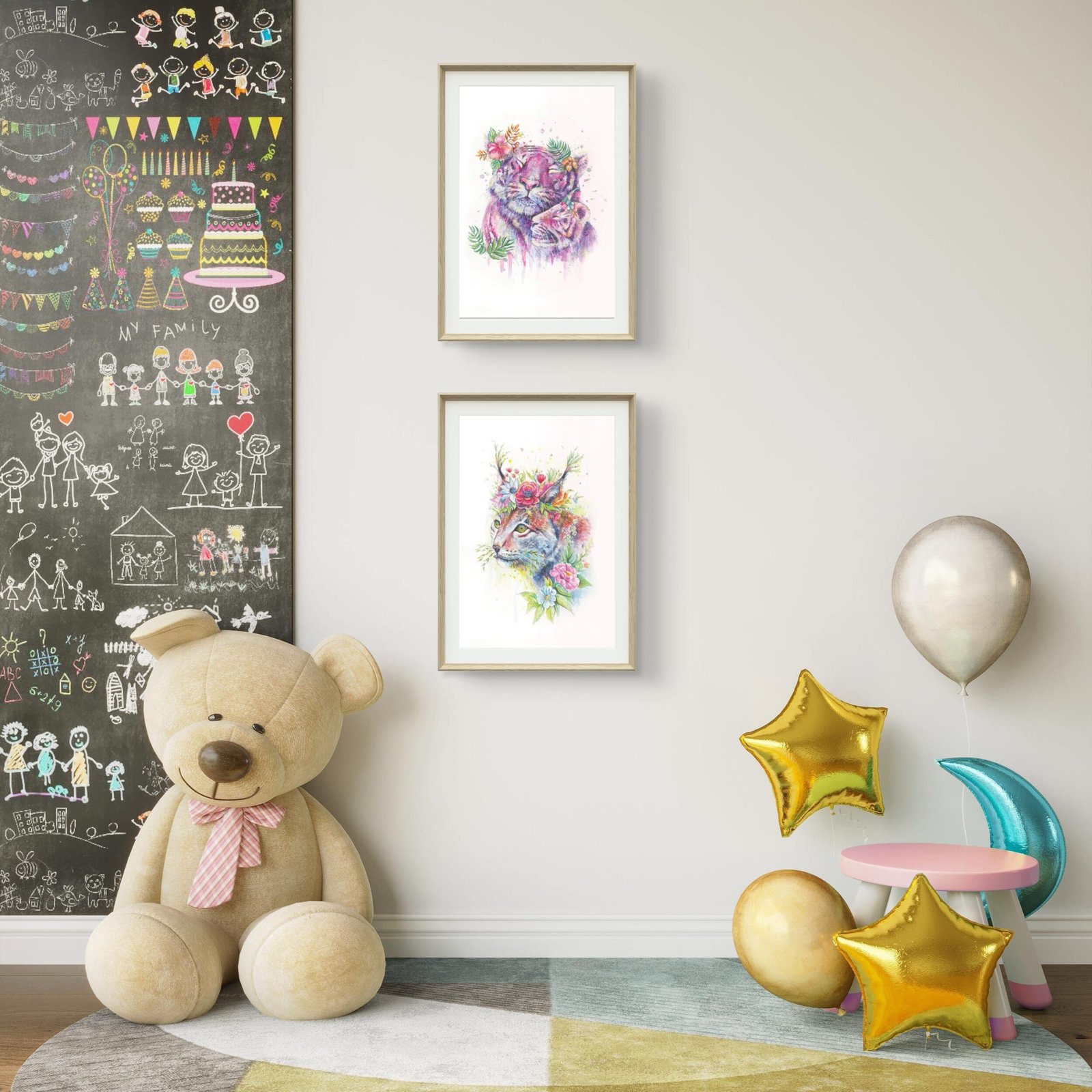 Affiche mignonne aquarelle pour chambre d’enfant