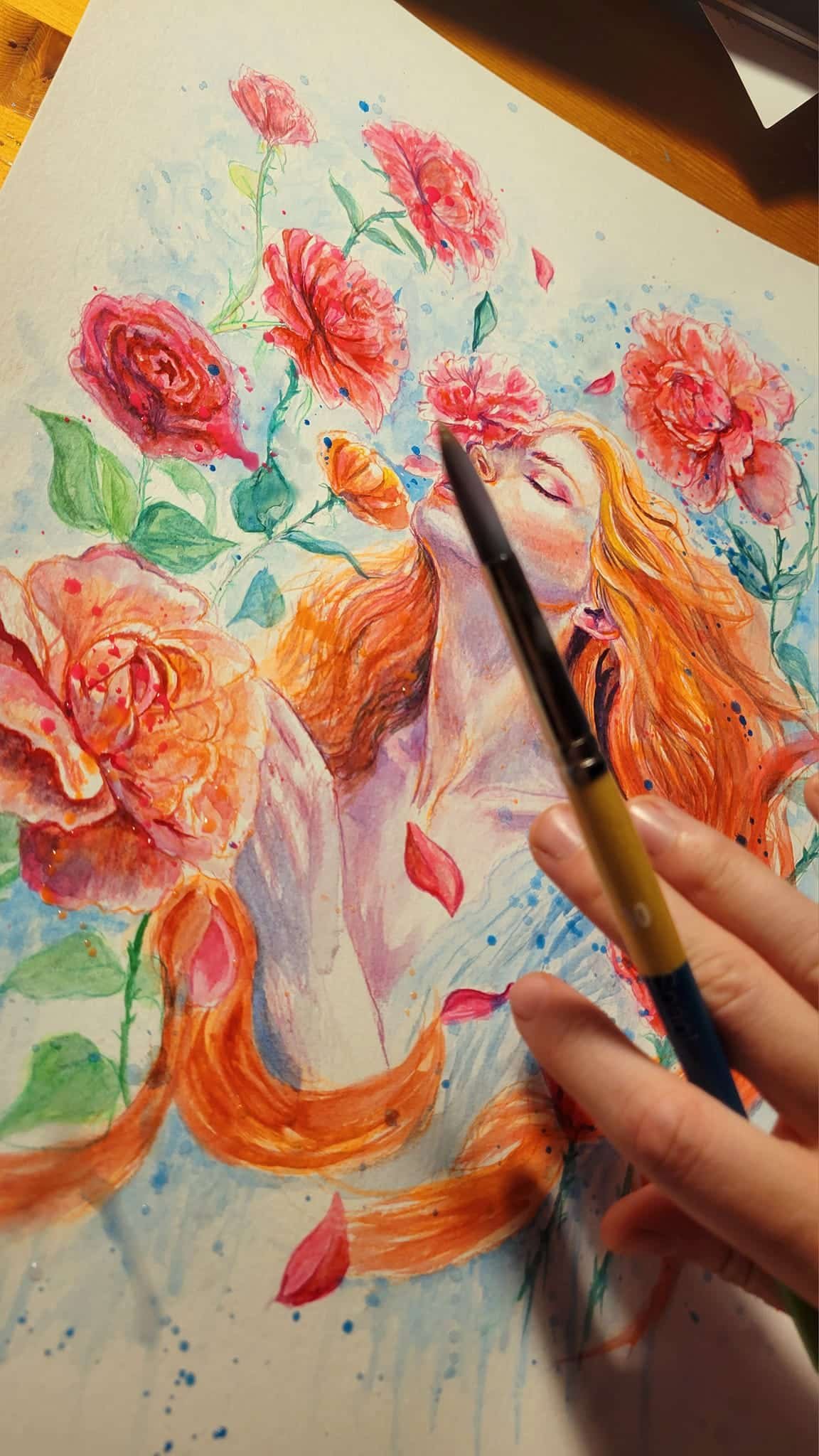 papier aquarelle gondole après peinture