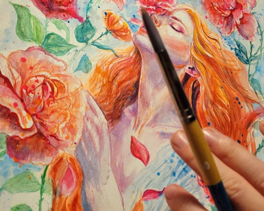 papier aquarelle gondole après peinture