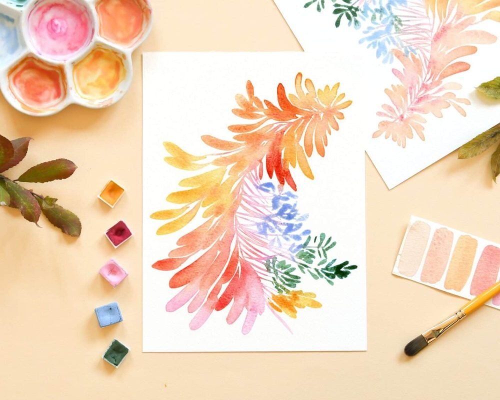 maroufler une aquarelle