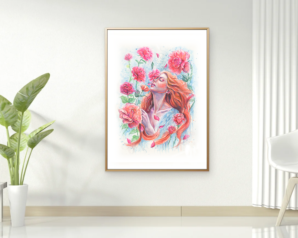 harmonie couleurs aquarelle portrait artistique doux