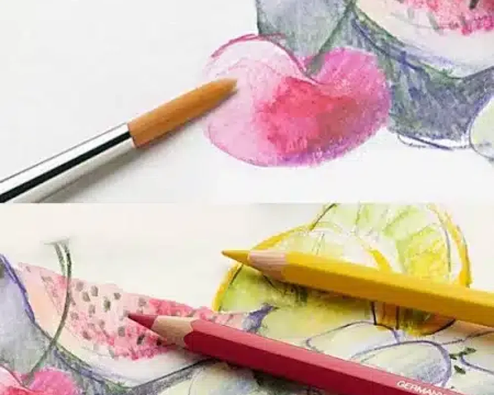 technique au crayon aquarelle